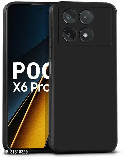 ROYALBASE Back Cover for POCO X6 Pro 5G Black Grip Case Silicon Pack of 1