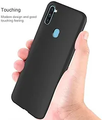 Back Cover for Samsung Galaxy A11 Black Grip Case Silicon Pack of 1-thumb1