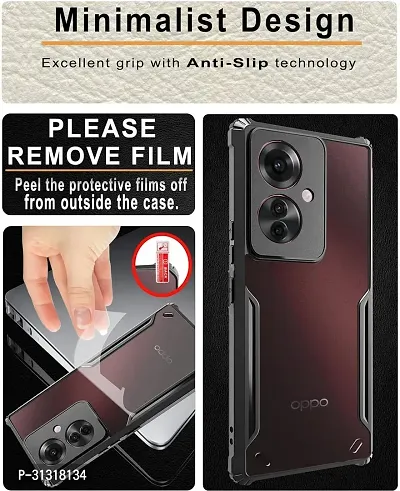 ROYALBASE Back Cover for Oppo F25 PRO 5G IP Black Grip Case Silicon Pack of 1-thumb2