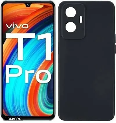 ROYALBASE Back Cover for Vivo T1 Pro 5G IQOO Z6 Pro 5G Black Grip Case Silicon Pack of 1-thumb0