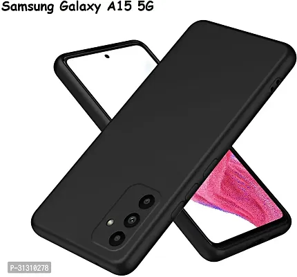 ROYALBASE Back Cover for Samsung Galaxy A15 5G CA Black Grip Case Silicon Pack of 1-thumb0