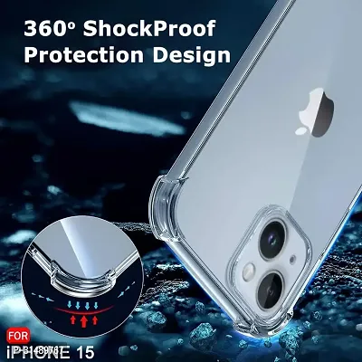 Back Cover for Apple Iphone 15 TP Transparent Shock Proof Silicon Pack of 1-thumb3