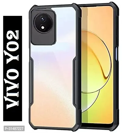 Back Cover for Vivo Y02 4G Black Grip Case Pack of 1-thumb0