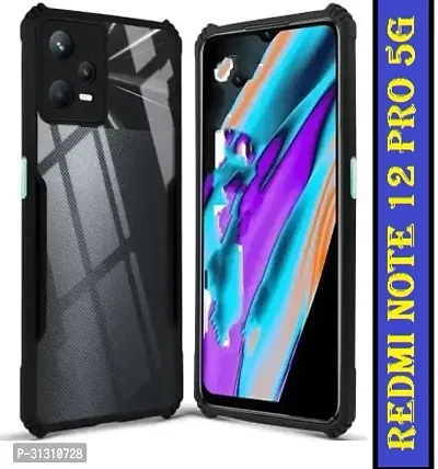 ROYALBASE Back Cover for Redmi Note 12 Pro 5G Black Camera Bump Protector Pack of 1