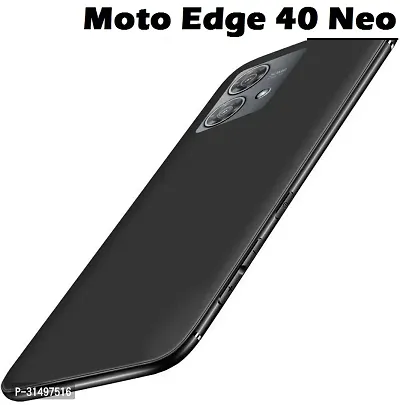 ROYALBASE Back Cover for MOTOROLA Edge 40 Neo Black Grip Case Silicon Pack of 1