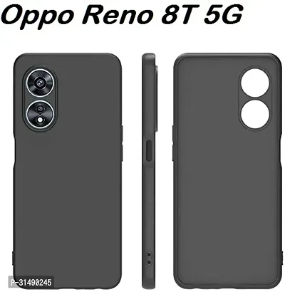 Back Cover for Oppo Reno 8T 5G Oppo Reno 8T Black Camera Bump Protector Silicon Pack of 1-thumb0