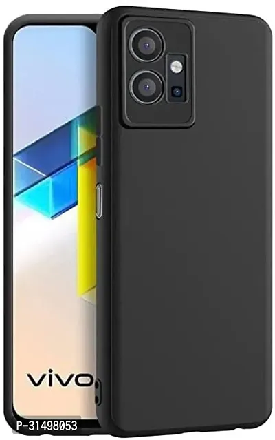 ROYALBASE Back Cover for Vivo T1 5G Vivo Y75 5GIQOO Z6 5G Black Camera Bump Protector Silicon Pack of 1-thumb0