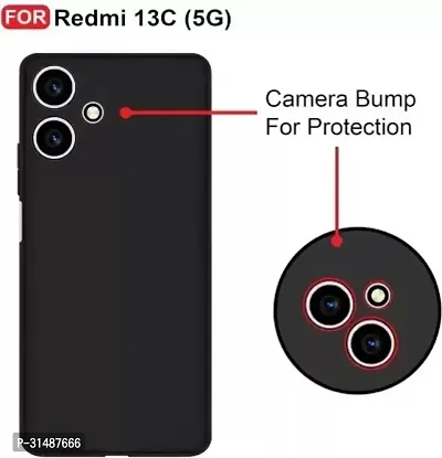 Back Cover for Redmi 13c 5G Black Camera Bump Protector Silicon Pack of 1-thumb2