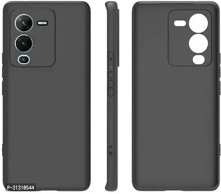 ROYALBASE Back Cover for Vivo V25 Pro 5G Black Grip Case Silicon Pack of 1-thumb0