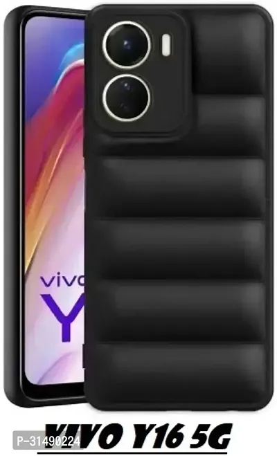 Back Cover for Vivo Y16 Vivo Y56 5G Black Grip Case Silicon Pack of 1-thumb0