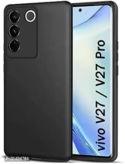 Back Cover for Vivo V27 5G Vivo V27 Pro 5G Black Silicon Pack of 1-thumb0