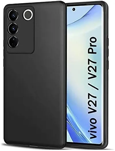 AARERED Back Cover with Dual Protection for Vivo V27/Vivo V27 Pro Plain Black Matte Finish