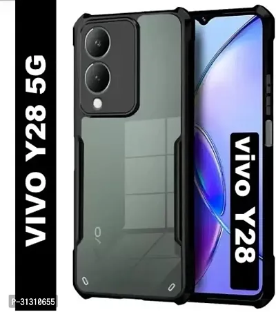 ROYALBASE Back Cover for Vivo Y28 5G Vivo Y28 Black Grip Case Pack of 1