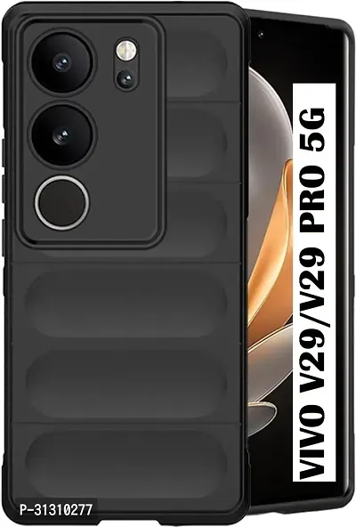 ROYALBASE Back Cover for Vivo V29 5G Vivo V29 Pro 5G MG Black Camera Bump Protector Pack of 1-thumb0