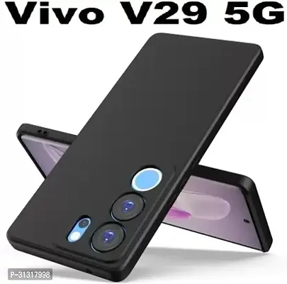 ROYALBASE Back Cover for vivo V29 5G Black Grip Case Silicon Pack of 1