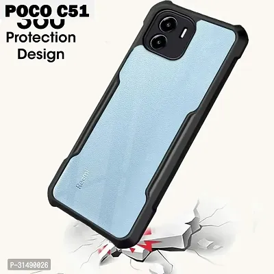 Back Cover for POCO C51 Black Camera Bump Protector Pack of 1-thumb2