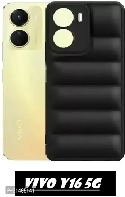 ROYALBASE Back Cover for Vivo Y16 Vivo Y56 5G Black Grip Case Silicon Pack of 1