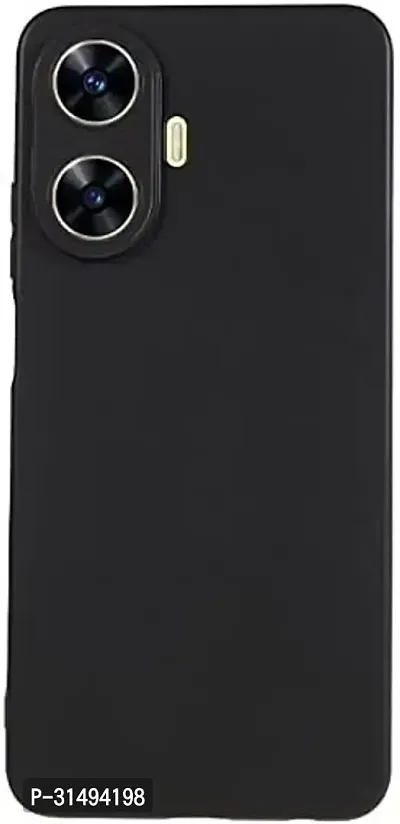 Back Cover for Realme C55 Black Grip Case Silicon Pack of 1-thumb0