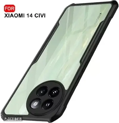 ROYALBASE Back Cover for Mi 14 CIVI Xiaomi 14 CIVIIP Black Grip Case Silicon Pack of 1-thumb0