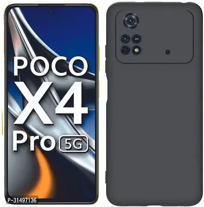 ROYALBASE Back Cover for Poco X4 Pro 5G Black Camera Bump Protector Silicon Pack of 1-thumb0