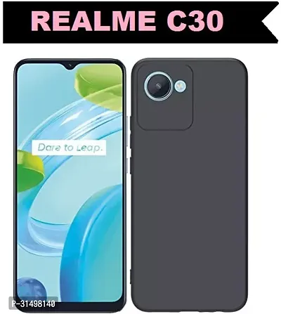 ROYALBASE Back Cover for Realme C30 back glass Black Camera Bump Protector Silicon Pack of 1-thumb0