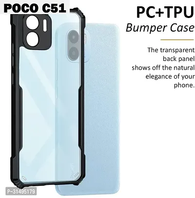 ROYALBASE Back Cover for POCO C51 Black Camera Bump Protector Pack of 1-thumb0