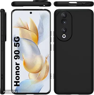 Back Cover for Honor 90 5G Black Grip Case Silicon Pack of 1-thumb0