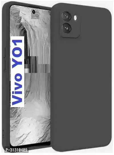 ROYALBASE Back Cover for Vivo Y01 Black Grip Case Silicon Pack of 1-thumb0