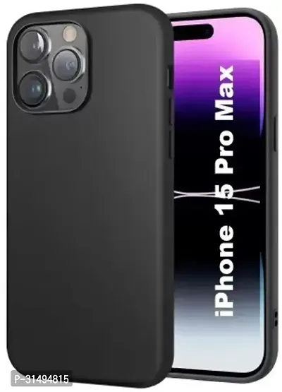 ROYALBASE Back Cover for Apple iPhone 15 Pro Max Black Camera Bump Protector Silicon Pack of 1