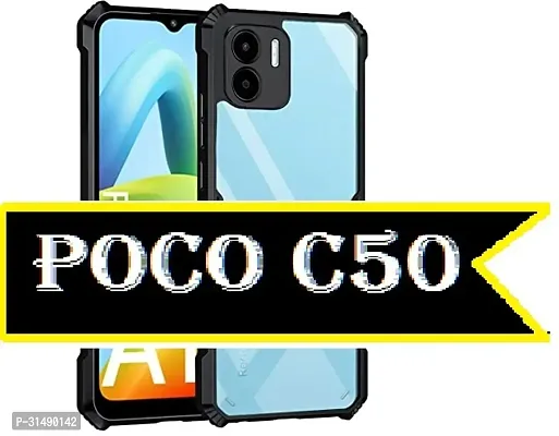 Back Cover for POCO C50  REDMI A1 PLUS Black Camera Bump Protector Pack of 1-thumb0