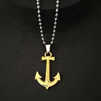 Shiv Creation Love faith Hope Anchor Ship Wheel Nautical  Gold  Stainless Steel  Pendant Necklace Chain For Men And Women-thumb4