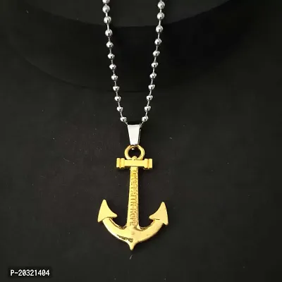 Shiv Creation Love faith Hope Anchor Ship Wheel Nautical  Gold  Stainless Steel  Pendant Necklace Chain For Men And Women-thumb5