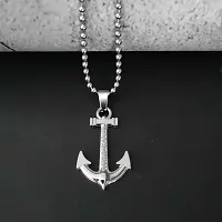 Shiv Creation Love faith Hope Anchor Ship Wheel Nautical Silver  Metal  Pendant Necklace Chain For Men And Women-thumb1