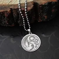 Shiv Creation Yin Yang Dragon And Snake Symbol pendant Locket   Silver  Stainless Steel  Pendant Necklace Chain For Men And Women-thumb4