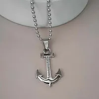 Shiv Creation Love faith Hope Anchor Ship Wheel Nautical Silver  Metal  Pendant Necklace Chain For Men And Women-thumb2