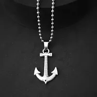 Shiv Creation Love faith Hope Anchor Ship Wheel Nautical Silver  Metal  Pendant Necklace Chain For Men And Women-thumb4