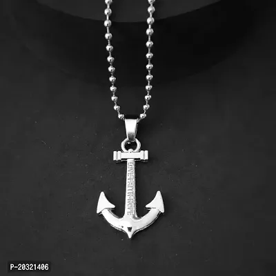 Shiv Creation Love faith Hope Anchor Ship Wheel Nautical Silver  Metal  Pendant Necklace Chain For Men And Women-thumb5