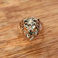 Shiv Creation Retro Biker Men Silver Plated Lion Head Ring  Silver  Alloy  Ring For Men And Women-thumb2