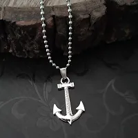 Shiv Creation Love faith Hope Anchor Ship Wheel Nautical Silver  Metal  Pendant Necklace Chain For Men And Women-thumb3