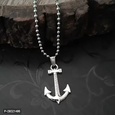 Shiv Creation Love faith Hope Anchor Ship Wheel Nautical Silver  Metal  Pendant Necklace Chain For Men And Women-thumb4