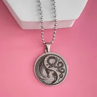 Shiv Creation Yin Yang Dragon And Snake Symbol pendant Locket   Silver  Stainless Steel  Pendant Necklace Chain For Men And Women-thumb3