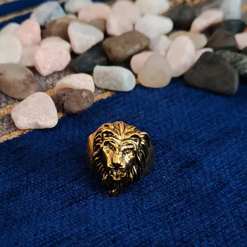 Sujal Impex Bikers jewelry Retro Biker Men Plated Lion Head Ring Metal Ring For Men And Women