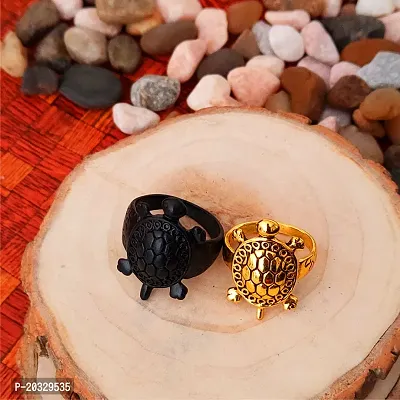 Shiv Creation Decent Design Tortoise Turtle Charm Best Quality Metal Ring  Gold, Black  Metal  Ring For Men And Women-thumb0