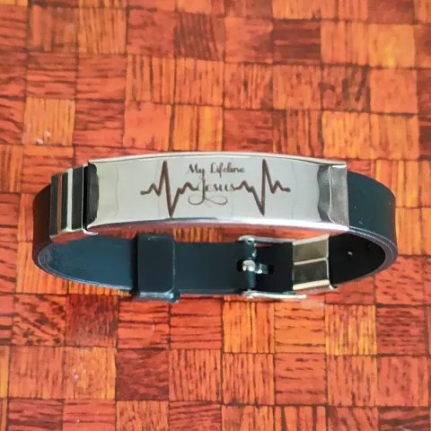 Shiv Creation My Lifeline Jesus Lifeline Heart Beat Mother Day Gift Father Day Gift Wristband