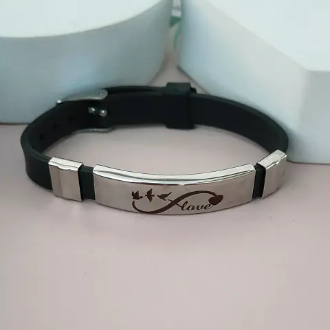 Shiv Creation Love Engraved Wristband