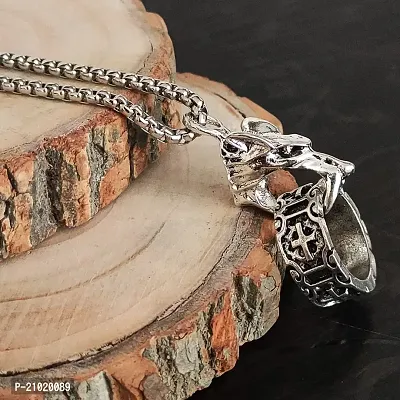 Men Jewelry Dragon Cross Ring With Box Chain Fashion Necklace