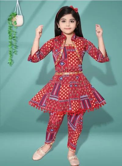 Alluring Rayon Stitched Salwar Suit Set For Girls