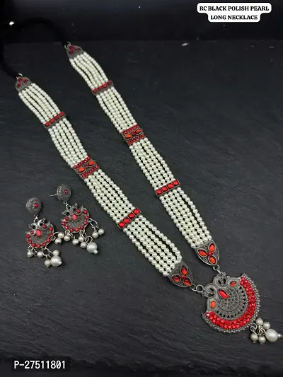 Beautiful oxidised and pearl jewellery set