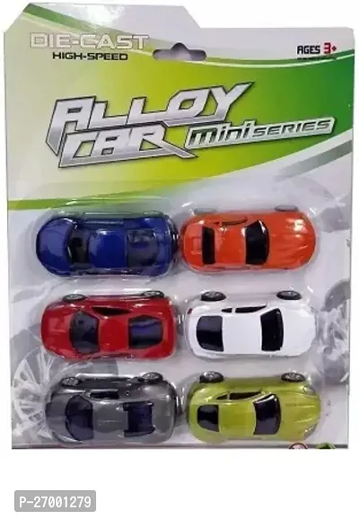 Free Wheel Hi Speed Unbreakable Die Cast Mini Metal Toy Car(6pcs)  (Multicolor Pack of: 6)-thumb0