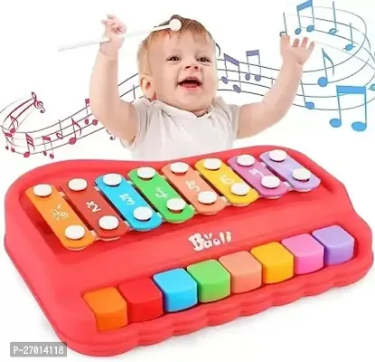 2 in 1 Multicolor 5 Key in Clear  Crisp Tones|Piano  Xylophone .NonToxic,Non-Battery,Educational Musical Instruments Toyset for Kids,Toddlers,Boys  Girls with 2 Mallets-thumb0